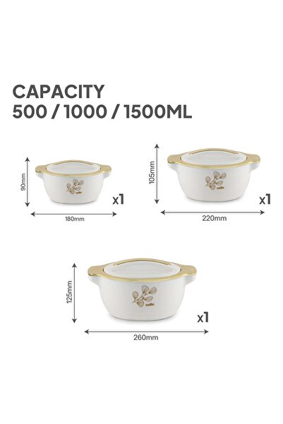 rexa 3-Piece Plastic Dining Set – Durable lid, Bowl for Daily Use or Outdoor Dining