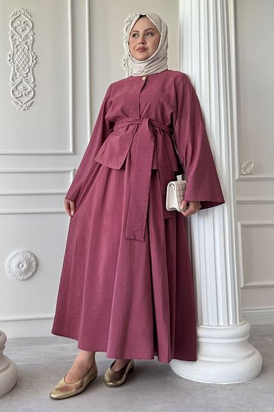 InStyle Σετ φούστας Modal Dusty Rose με φαρδύ μανίκι