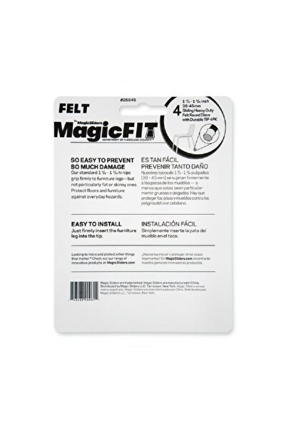 Magic Sliders Round Shape Rubber Felt Pad Set Clear