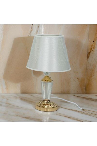 DEC10 Elegant silver bedside lamp