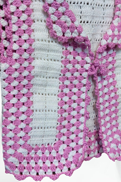 Uretti - Star 7202 9515 Hand Knitted Pink Color Girl's Vest / Age 2
