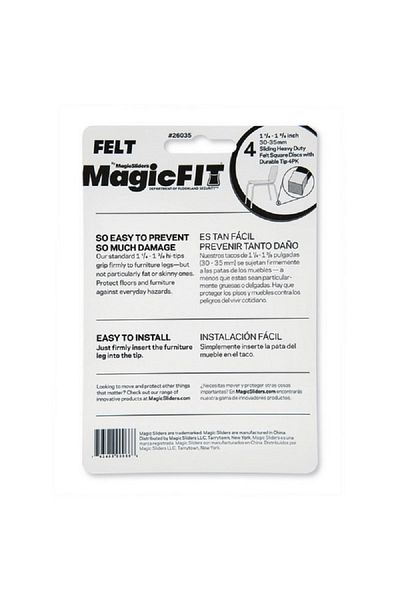 Magic Sliders Square Shape Rubber Felt Pad Set Clear