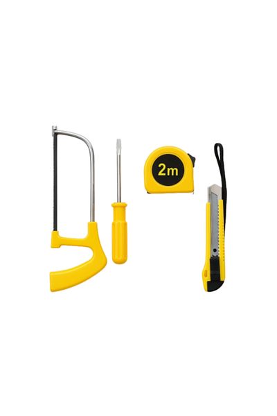 wei inox Set of 4 tools, screwdriver, tape measure, cutter, saw