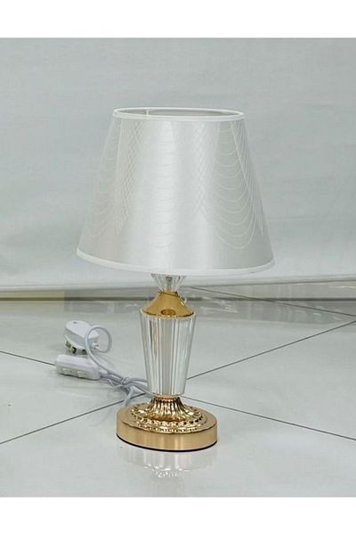 DEC10 Elegant silver bedside lamp