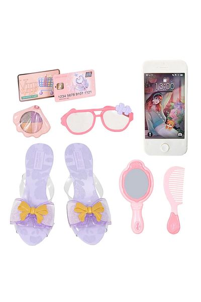 Feyza Oyuncak Girl's Beauty and Fashion Set - (Battery Cell Phone-Slippers-Glasses-Comb)