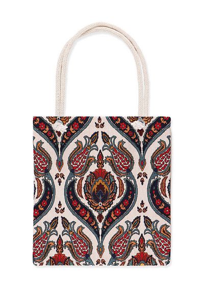 Bursa İpek Candlestick Tulip Pattern Tapestry Shoulder Bag