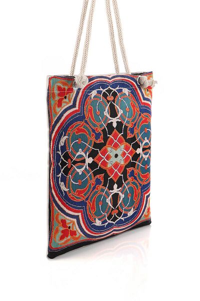 Bursa İpek Tile Pattern Tapestry Shoulder Bag