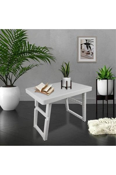 rexa Folding Plastic Table – White Long Leg, 72x48x56 cm Durable & Portable Design