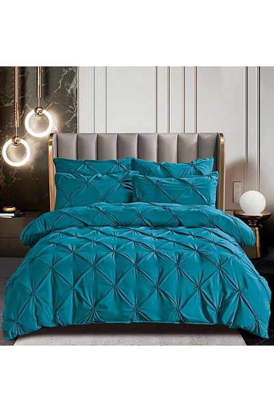 CHIRASO CHIRASO bed linen, FINET, 6 pieces, Classic sheet 230x250 cm, 4 pillowcases, turquoise