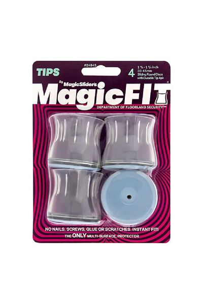 Magic Sliders Round Shape Rubber Felt Pad Set Clear and Blue