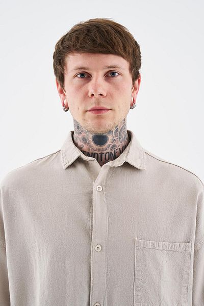 Machinist Men's Effected Washed Basic Long Sleeve Space Gray Shirt