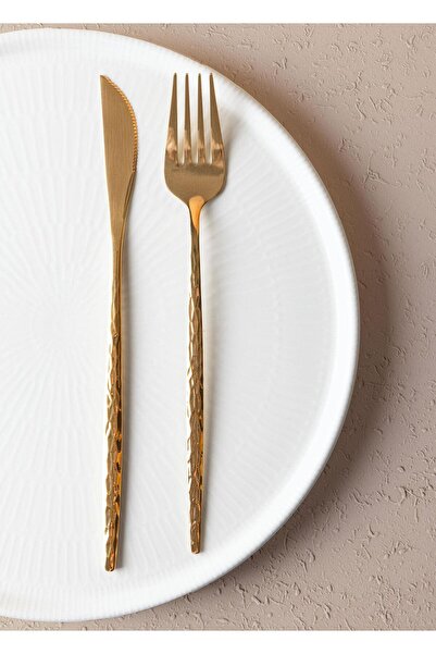 The Mia Shiny Cutlery Spoon Knife Set Matte Gold 36 Pieces