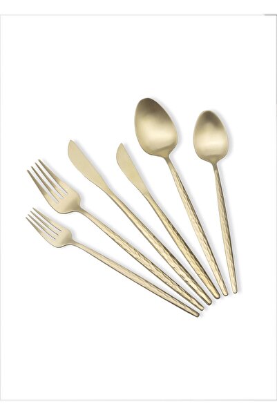 The Mia Shiny Cutlery Spoon Knife Set Matte Gold 36 Pieces