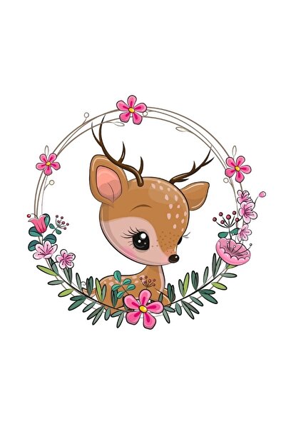 Reysa Tasarım ملصق حائط بإطار على شكل زهرة غزال