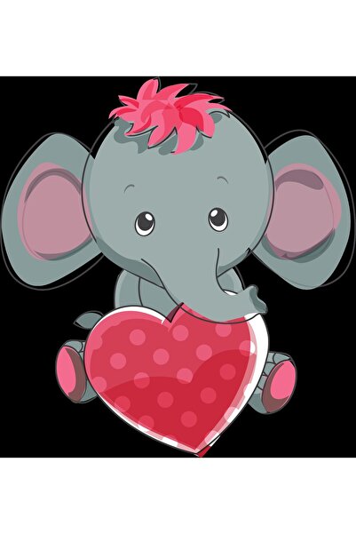 Reysa Tasarım Heart Holding Elephant Cub Wall Sticker