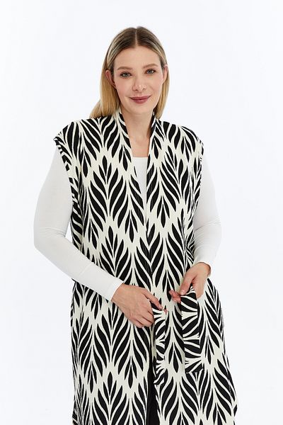 Laden Plus Size Women's Summer Oversized Hijab Pants Belted Pocket Long Vest Double Suit