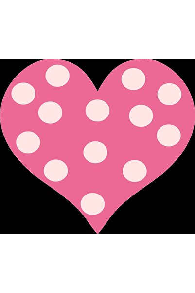 Reysa Tasarım Polka Dot Pink Heart Wall Sticker
