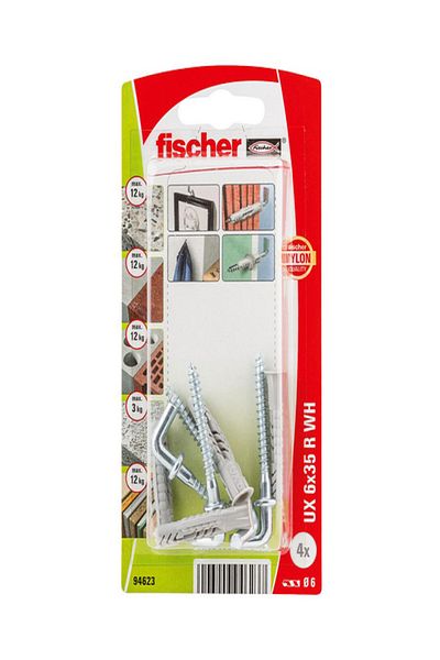Fischer Universal Dowel UX 6 x 35 with Angle Hook