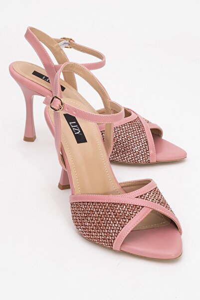 Lizy Shoes Hasır Detaylı Topuklu Sandalet