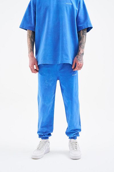 Machinist Pantaloni de sport pentru bărbați, relaxați, lavabili, moale, cu pete albastre