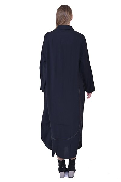 Invee Crescent Long Shirt Cap Black