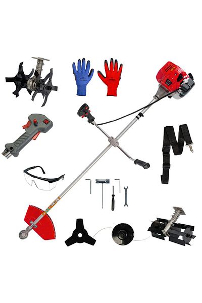 COBI SMART® 2-stroke petrol brushcutter package RED, 3.8 kW, 0.6 liters/hour, accessories included - COBI SMART®