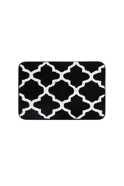 BeQ Home Covoraș de baie antiderapant BEQHAUSE, negru/alb, poliester, 50 x 80 cm