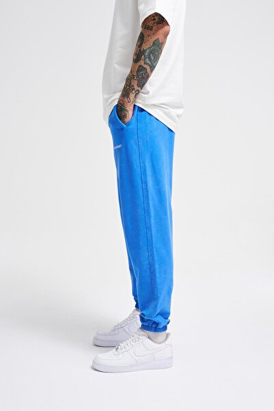 Machinist Ανδρικό πολυτελές βασικό πλενόμενο παντελόνι Jogger Soft Blue Spotted