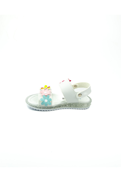 Minican Wendy 62 White Girl's Floral Sandals