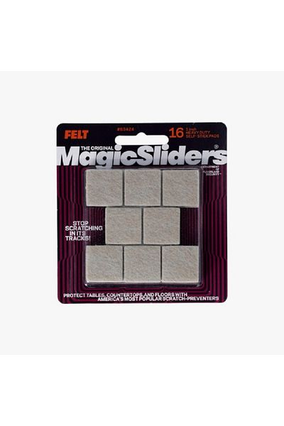 Magic Sliders 16 قطعة من وسادات اللباد المربعة ذاتية اللصق شديدة التحمل بلون الشوفان