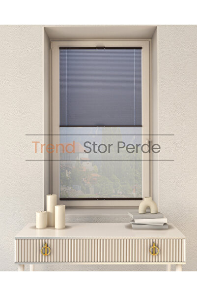 TREND STOR PERDE Gece-Gündüz Plise Çiftli Sistem PVC - Cam Balkon Perdesi - Ofis Perdesi - Salon Perdesi