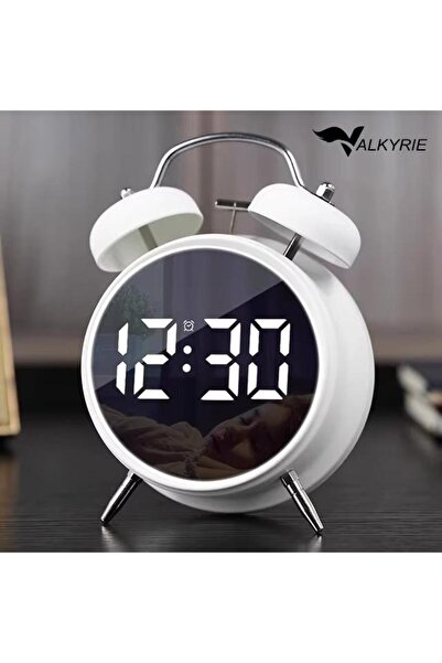valkyrie LED Ekranlı Analog Alarmlı Masa Saati Çalar Saat Pil Dereceli Çift A...