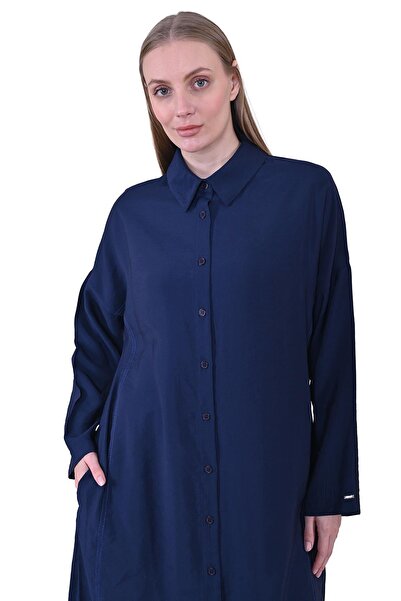 Invee Crescent Long Shirt Cap Dark Blue