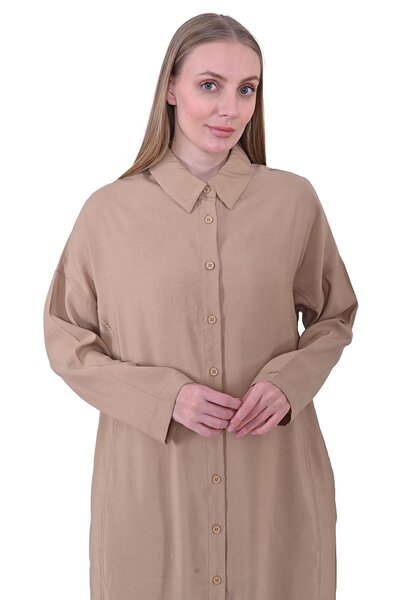 Invee Crescent Long Shirt Cap Beige