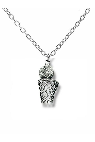 Herşey Nota Dunk Moment – Unisex Necklace with Basketball and Pot Figures (60 cm Chain)