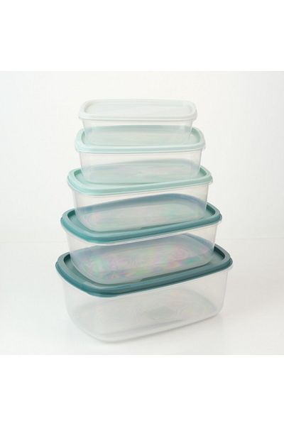 wei inox Set of 5 casseroles, with lid, plastic