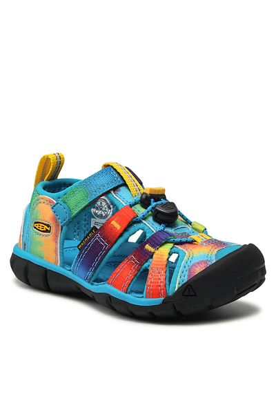 Keen Sandale albastre pentru băieți KEEN-1025133 SEACAMP II CNX VIVID BLUE/ORIGINAL TIE DYE