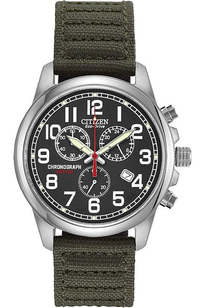 Citizen Chandler Men's Eco-Drive Chronograph Watch, Green/Black, Model AT0200-05E