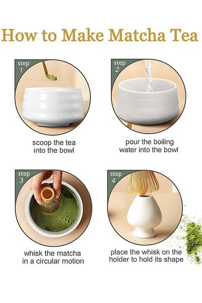 Saharaz Matcha Set of Seven,with Ceramic Bowl, Filter, Scoop, Prong Bamboo Matcha Whisk and Holder