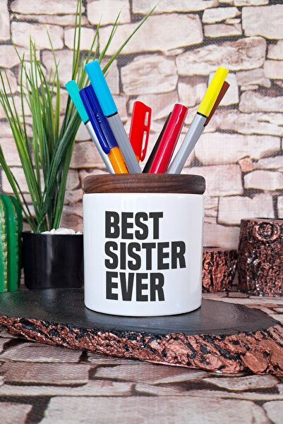 qoeuyl boutique Best Sister Ever Big Sister Sister Κεραμική θήκη για στυλό Ορ...
