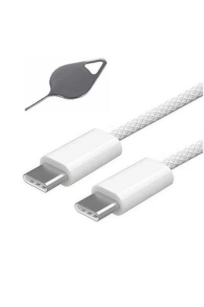 DAO DAO charging/data cable for Apple TYPE C-TYPE C, fast-charge, white, canvas, SIM key included
