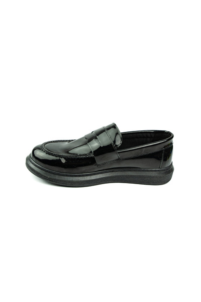 Minican 273 Black Moccasin College Boys' Shoes