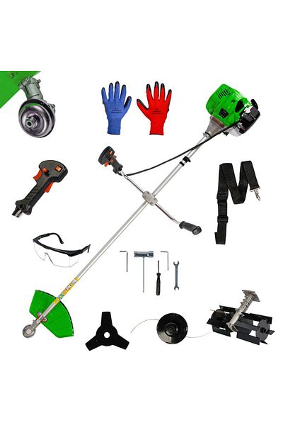 COBI SMART® GREEN 2-stroke petrol brushcutter package, 3.8 kW, 0.6 liters/hour, accessories included - COBI SMART®