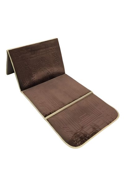 rexa 2-in-1 Foldable Prayer Mat – Brown Travel & Home Use Janamaz (110x54 cm)