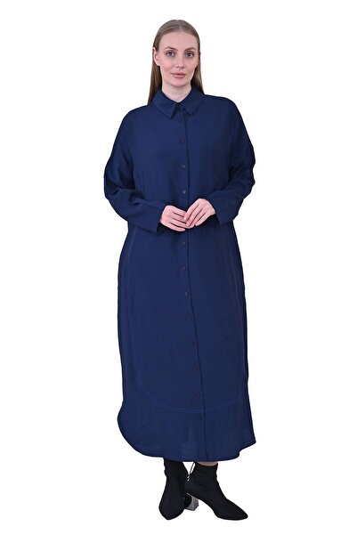 Invee Crescent Long Shirt Cap Dark Blue