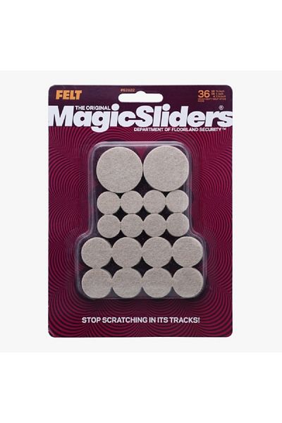 Magic Sliders 36-Piece Assorted Self-Adhesive Heavy Duty Round Felt Pads Oatmeal