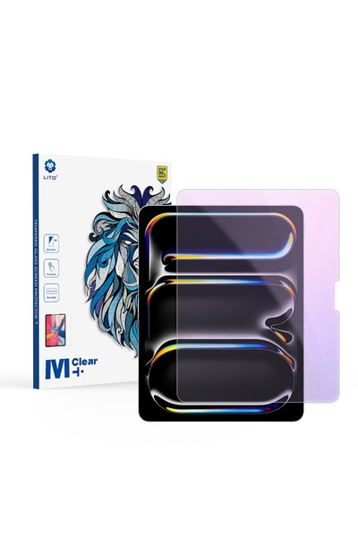 Lito Husă Folio pentru iPad Pro 13 (2024) - Sticlă Lito 2.5D Classic Anti-Lumină Albastră - Transparentă