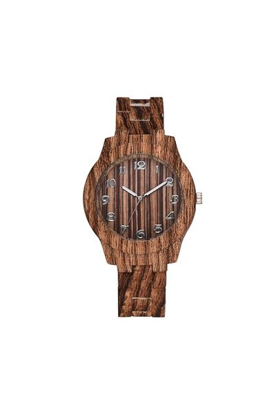 MACON Luxury Bran Women Quartz Bamboo Watches - Coffee