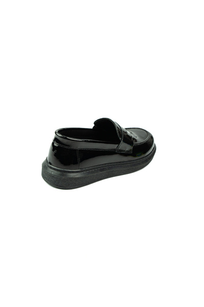 Minican 273 Black Moccasin College Boys' Shoes