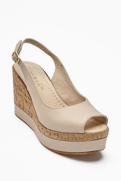 Limoya Jenny Beige Wedge Heeled Women's Shoes